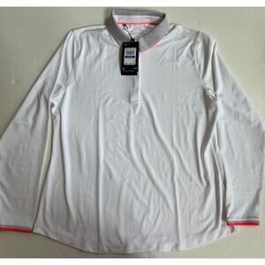 Under Armour Women's Zinger Long Sleeve Polo White/Halo Gray Size XL NWT